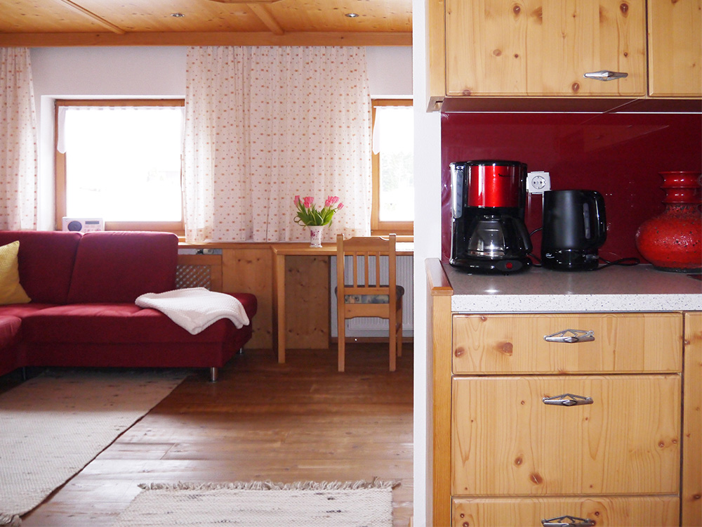 Neunerhof Leutasch Ferienwohnung Gehrenspitze Blick Wohnzimmer